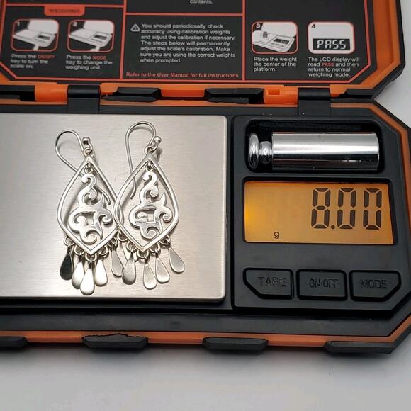 Silpada Sterling Silver 925 Scroll Dangle Earrings Cha Cha Style Fringe W1196 - Picture 7 of 7